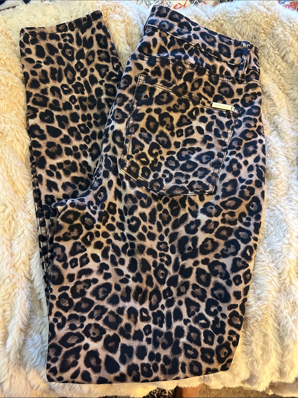 White House Black Market The Skinny Leopard Print Skinny Jeans - Black & Tan